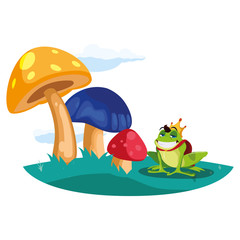 Sticker - toad prince in garden fairytale character