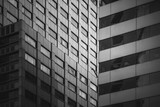 Fototapeta Tulipany - Hong Kong Commercial Building Close Up, Black and White style