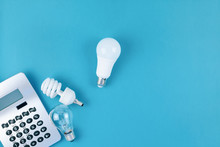 Old And New Light Bulbs. Energy Saving Concept