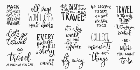 Wall Mural - Travel life inspiration quotes lettering