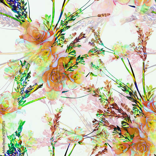 Flower bouquet seamless pattern