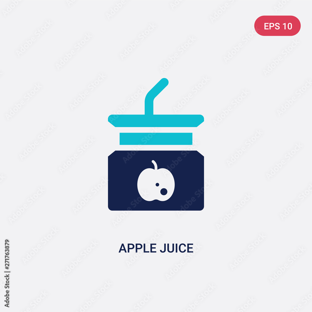 two color apple juice vector icon from drinks concept. isolated blue ...