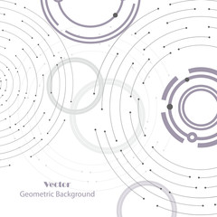 Geometric pattern with connected lines and dots.