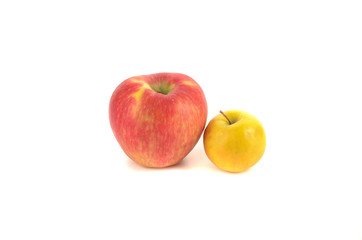 Yellow apple isolated on white with clipping path