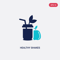 two color healthy shakes vector icon from food concept. isolated blue healthy shakes vector sign symbol can be use for web, mobile and logo. eps 10