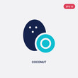© zaurrahimov - two color coconut vector icon from fruits concept. isolated blue coconut vector sign symbol can be use for web, mobile and logo. eps 10