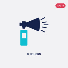 Two Color Bike Horn Vector Icon From General Concept. Isolated Blue Bike Horn Vector Sign Symbol Can Be Use For Web, Mobile And Logo. Eps 10