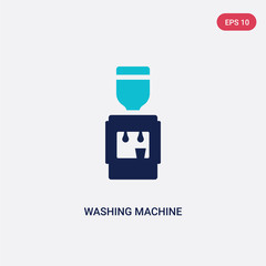 Wall Mural - two color washing machine with water vector icon from general concept. isolated blue washing machine with water vector sign symbol can be use for web, mobile and logo. eps 10