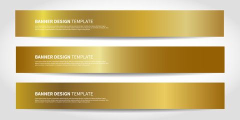 Wall Mural - Vector banners with abstract gold background. Golden Website headers