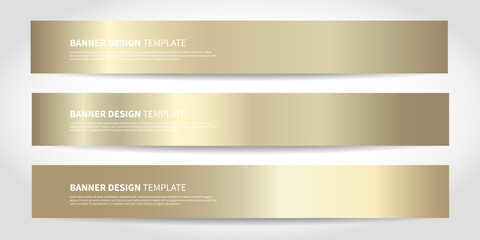 Wall Mural - Vector banners with abstract gold background. Golden Website headers