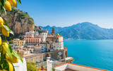 Fototapeta  - Small city Atrani on Amalfi Coast in province of Salerno, in Campania region of Italy