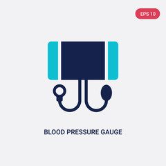 Wall Mural - two color blood pressure gauge vector icon from health and medical concept. isolated blue blood pressure gauge vector sign symbol can be use for web, mobile and logo. eps 10