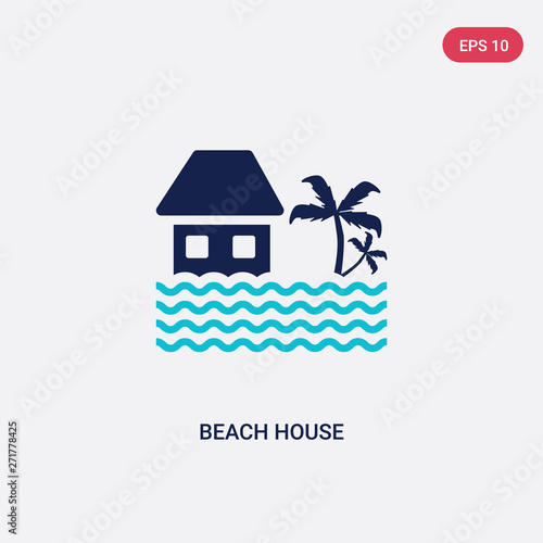 Two Color Beach House Vector Icon From Holidays Concept Isolated Blue Beach House Vector Sign Symbol Can Be Use For Web Mobile And Logo Eps 10 Buy This Stock Vector And