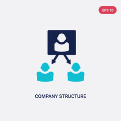 two color company structure vector icon from human resources concept. isolated blue company structure vector sign symbol can be use for web, mobile and logo. eps 10