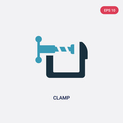 two color clamp vector icon from industry concept. isolated blue clamp vector sign symbol can be use for web, mobile and logo. eps 10