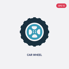 Wall Mural - two color car wheel vector icon from mechanicons concept. isolated blue car wheel vector sign symbol can be use for web, mobile and logo. eps 10