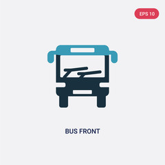 Wall Mural - two color bus front vector icon from mechanicons concept. isolated blue bus front vector sign symbol can be use for web, mobile and logo. eps 10