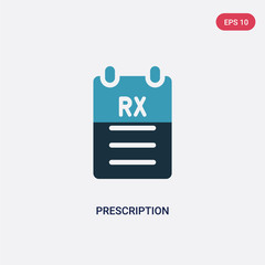 two color prescription vector icon from medical concept. isolated blue prescription vector sign symbol can be use for web, mobile and logo. eps 10