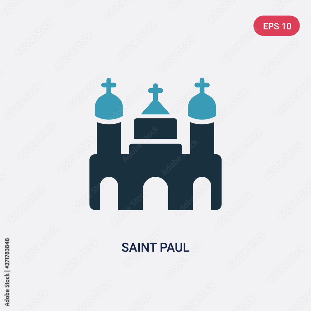 Pacul Vector two color saint paul vector icon from monuments concept. isolated blue ...