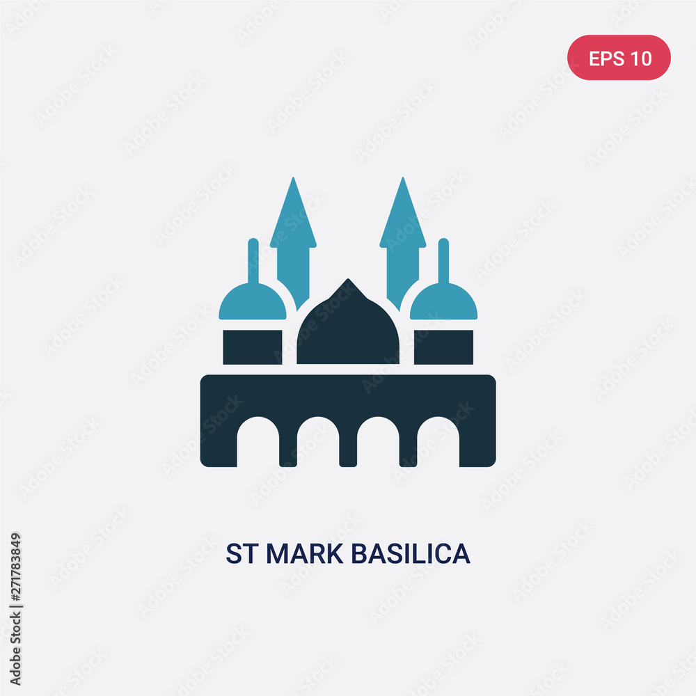 two color st mark basilica vector icon from monuments concept. isolated ...