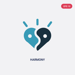 two color harmony vector icon from music concept. isolated blue harmony vector sign symbol can be use for web, mobile and logo. eps 10