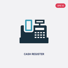 two color cash register vector icon from payment methods concept. isolated blue cash register vector sign symbol can be use for web, mobile and logo. eps 10