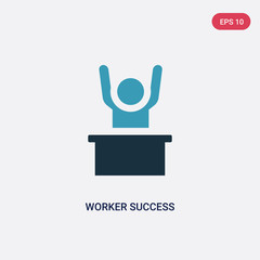 Wall Mural - two color worker success vector icon from people concept. isolated blue worker success vector sign symbol can be use for web, mobile and logo. eps 10