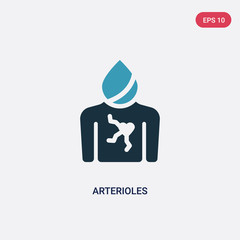 two color arterioles vector icon from sauna concept. isolated blue arterioles vector sign symbol can be use for web, mobile and logo. eps 10