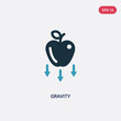 two color gravity vector icon from science concept. isolated blue gravity vector sign symbol can be use for web, mobile and logo. eps 10