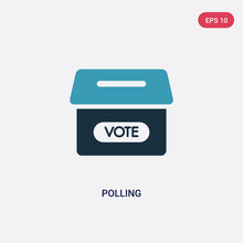 Two Color Polling Vector Icon From Seo And Web Concept. Isolated Blue Polling Vector Sign Symbol Can Be Use For Web, Mobile And Logo. Eps 10