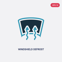 Wall Mural - two color windshield defrost vector icon from shapes concept. isolated blue windshield defrost vector sign symbol can be use for web, mobile and logo. eps 10