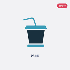 two color drink vector icon from signs concept. isolated blue drink vector sign symbol can be use for web, mobile and logo. eps 10