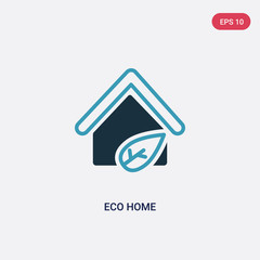 Wall Mural - two color eco home vector icon from smart house concept. isolated blue eco home vector sign symbol can be use for web, mobile and logo. eps 10