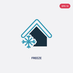 two color freeze vector icon from smart house concept. isolated blue freeze vector sign symbol can be use for web, mobile and logo. eps 10