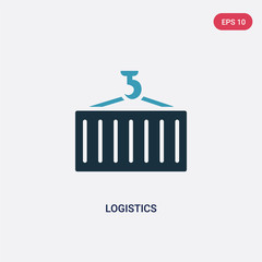 two color logistics vector icon from strategy concept. isolated blue logistics vector sign symbol can be use for web, mobile and logo. eps 10