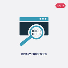 Two Color Binary Processed Mobile Analysis Vector Icon From Technology Concept. Isolated Blue Binary Processed Mobile Analysis Vector Sign Symbol Can Be Use For Web, Mobile And Logo. Eps 10