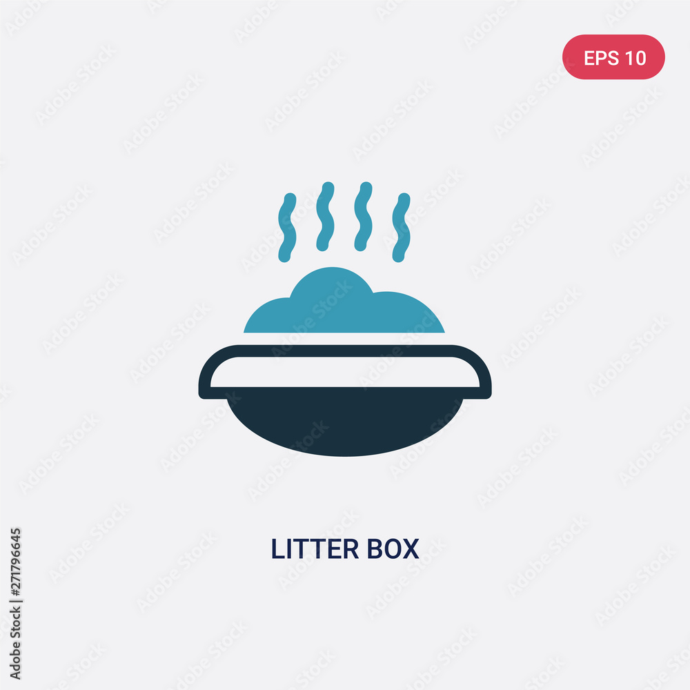 two color litter box vector icon from animals concept. isolated blue ...