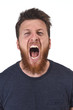© Curto - man screaming on white background
