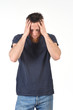 © Curto - man with headache on white background