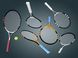 © Vitte Yevhen - Different sport equipments on background. 3d render illustration