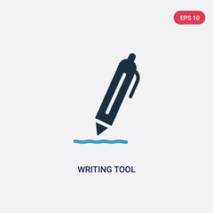 two color writing tool vector icon from tools and utensils concept. isolated blue writing tool vector sign symbol can be use for web, mobile and logo. eps 10