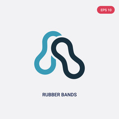 two color rubber bands vector icon from tools and utensils concept. isolated blue rubber bands vector sign symbol can be use for web, mobile and logo. eps 10