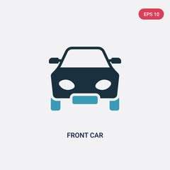 Wall Mural - two color front car vector icon from transport concept. isolated blue front car vector sign symbol can be use for web, mobile and logo. eps 10