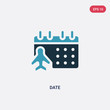 © zaurrahimov - two color date vector icon from travel concept. isolated blue date vector sign symbol can be use for web, mobile and logo. eps 10