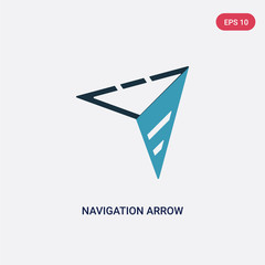 Wall Mural - two color navigation arrow vector icon from user interface concept. isolated blue navigation arrow vector sign symbol can be use for web, mobile and logo. eps 10