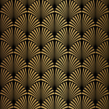 Art Deco Pattern. Seamless Black And Gold Background.