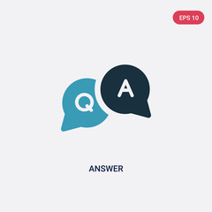 two color answer vector icon from user interface concept. isolated blue answer vector sign symbol can be use for web, mobile and logo. eps 10