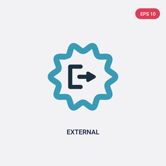 two color external vector icon from user interface concept. isolated blue external vector sign symbol can be use for web, mobile and logo. eps 10