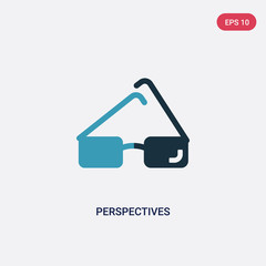 two color perspectives vector icon from user interface concept. isolated blue perspectives vector sign symbol can be use for web, mobile and logo. eps 10