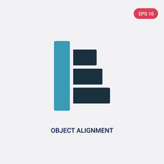 Wall Mural - two color object alignment vector icon from user interface concept. isolated blue object alignment vector sign symbol can be use for web, mobile and logo. eps 10